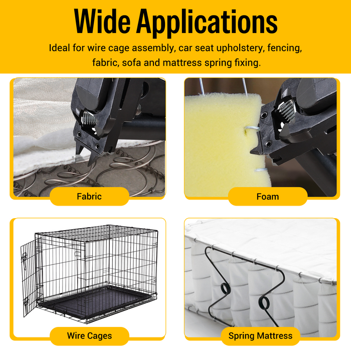 hog rings used to wire cage, upholstery, fabric