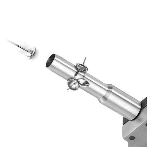 Close-up of the magnetic sleeve of meite USA ZN1170B decorative tack nailer.