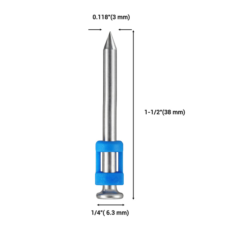 The size information of meite USA 1-1/2'' plastic collated concrete pins