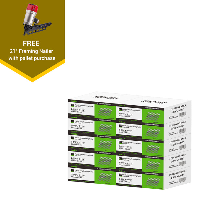 21 Degree Offset Round Head Framing Nails Pallet with Framing Nailer