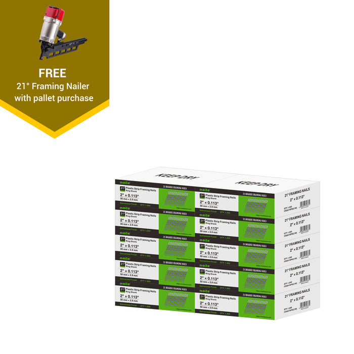 21 Degree Offset Round Head Framing Nails Pallet with Framing Nailer