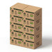 Meite USA 18 gauge 1/4 inch crown staples in 3/4 inch length, 10 cases at 10 boxes per case, displayed on a white background