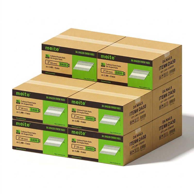 meite USA 15 gauge 34 degree 2 inches DA angled finish nails, 10 cases at 8 boxes per case, 192000 pcs in total