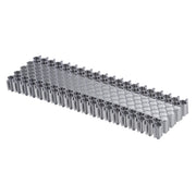 One strip of meite USA 1 inch crown 1/4 inch length Corrugated Fasteners on white background