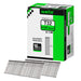 One box pack of meite USA 16 gauge 1 1/4 inch length finish nails, 2500 pieces, showing with two strips brad nails on white background