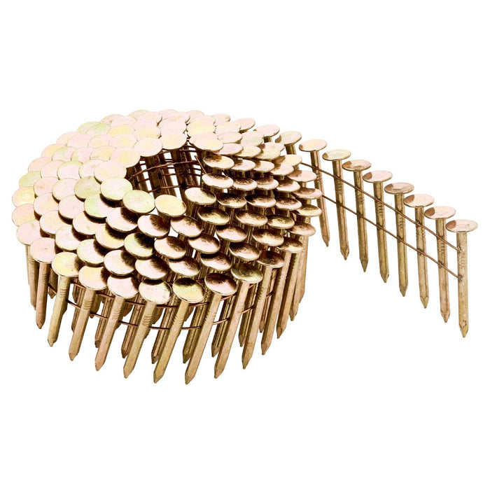 15 Degree Round Head 1" to 1-3/4" × .120 Smooth Shank Coil Roofing Nails - MEITE USA