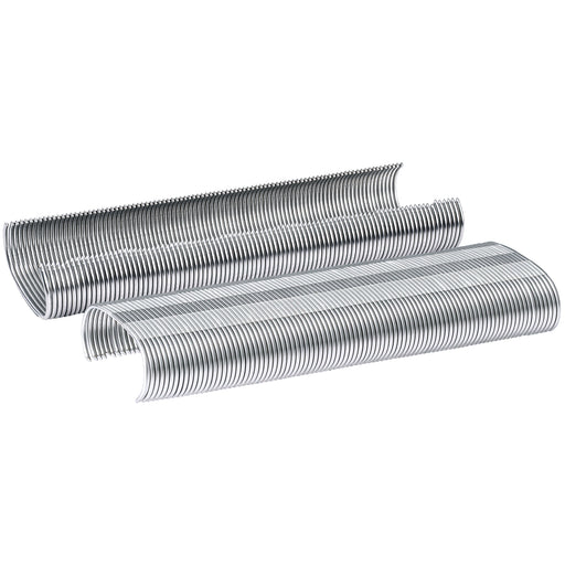 Two strips of Meite USA 14 gauge 2-1/4" crown hog rings displayed on a white background 