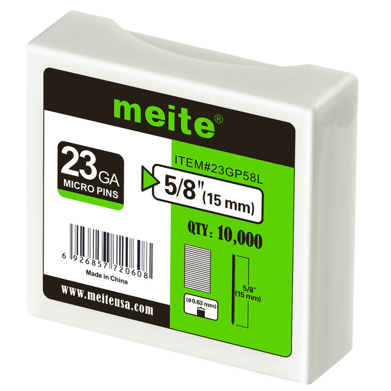 One box pack of meite USA 23 gauge 5/8 inch length pin nails, 10000 piece 