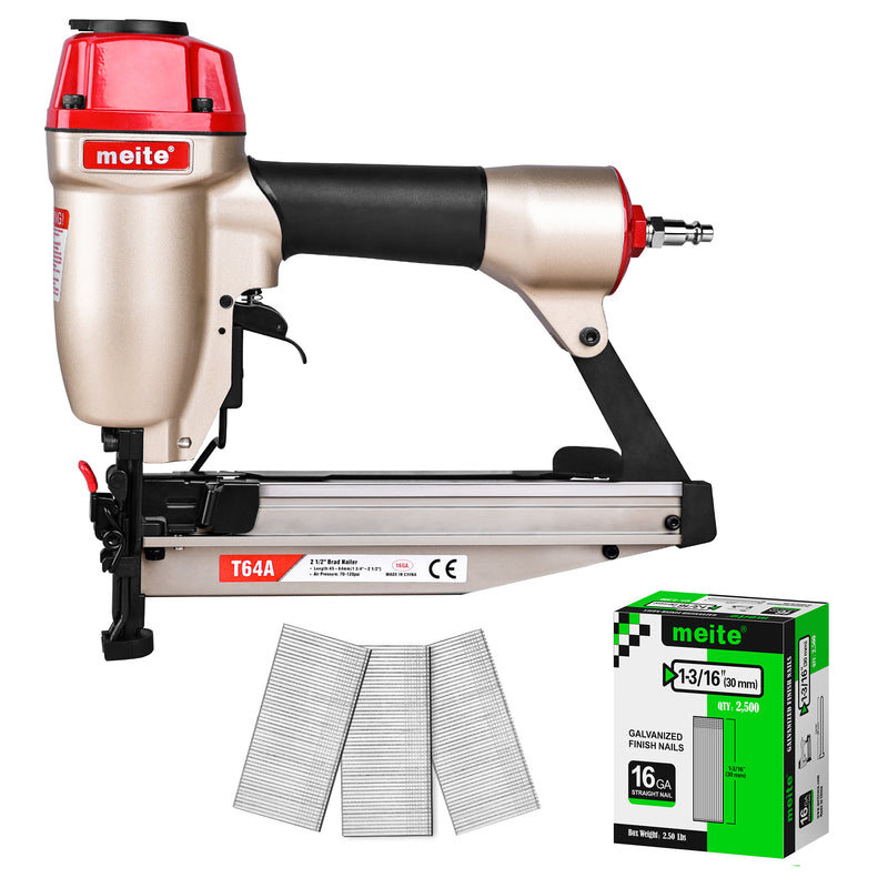 T64A 16Ga Pneumatic Finish Nailer 1-1/4" to 2-1/2" Length
