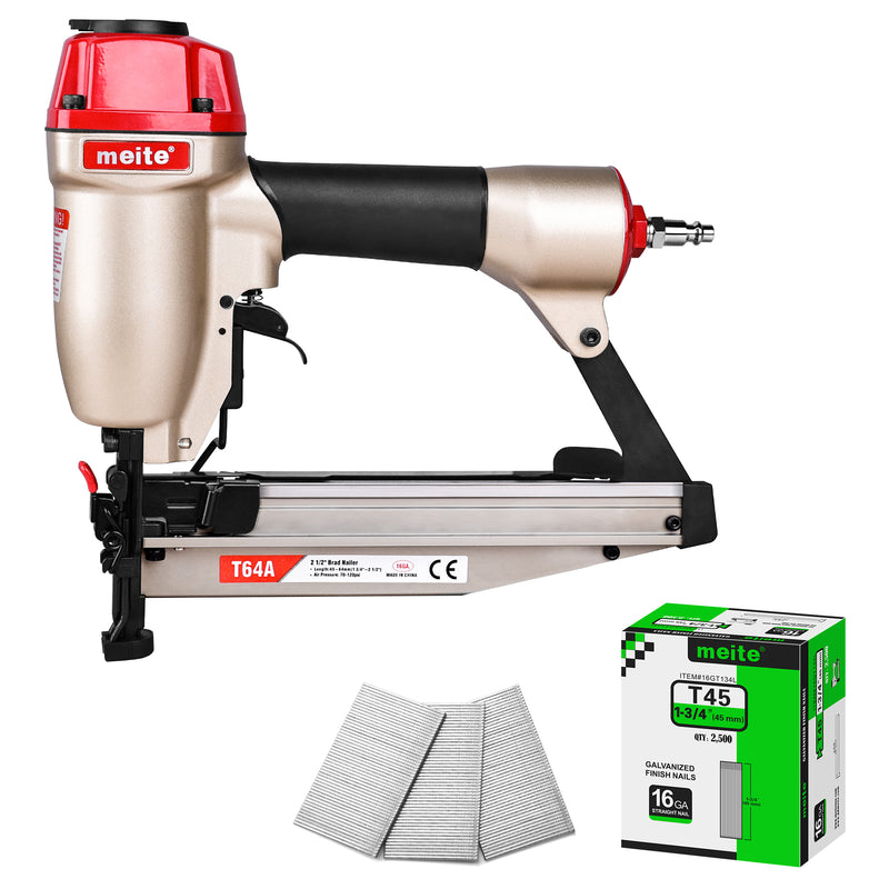 T64A 16Ga Pneumatic Finish Nailer 1-1/4" to 2-1/2" Length