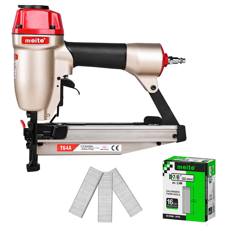 T64A 16Ga Pneumatic Finish Nailer 1-1/4" to 2-1/2" Length