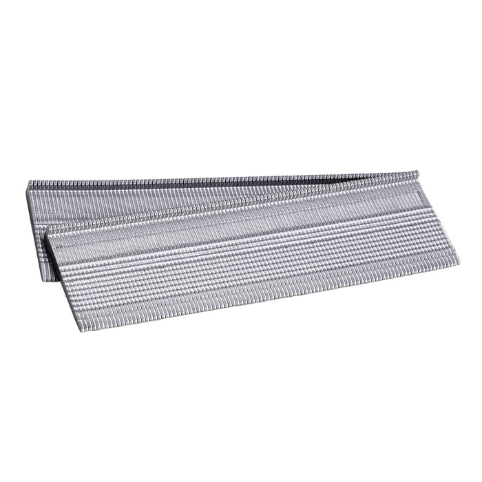 Meite USA 18Ga 1-1/2 inch length L-cleat flooring nails displayed in two strips on a white background