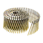 Meite USA 3 inch length coil siding nails displayed in a single roll on a white background 