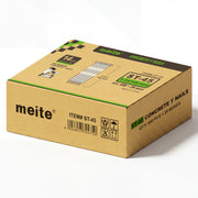 Meite USA 14 gauge 1 3/4 inch length concrete T nails, 20 boxes per case, 8000 pcs in total, displayed at a white background