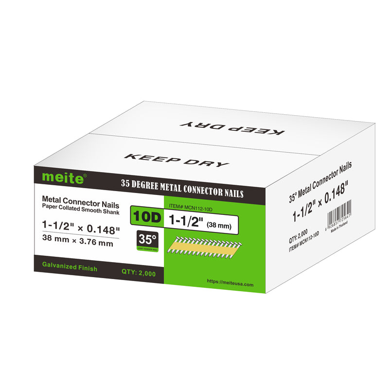 .148'' × 1-1/2'' Smooth Shank 35° Metal Connector Nails in Bulk