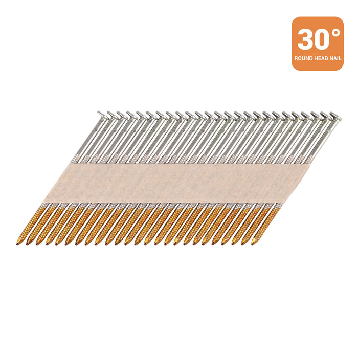 30 Degree Framing Nails - Offset Round Head Ring Shank