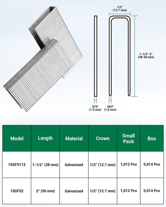 15.5 Gauge 1/2" Crown Hardwood Flooring Staples - MEITE USA