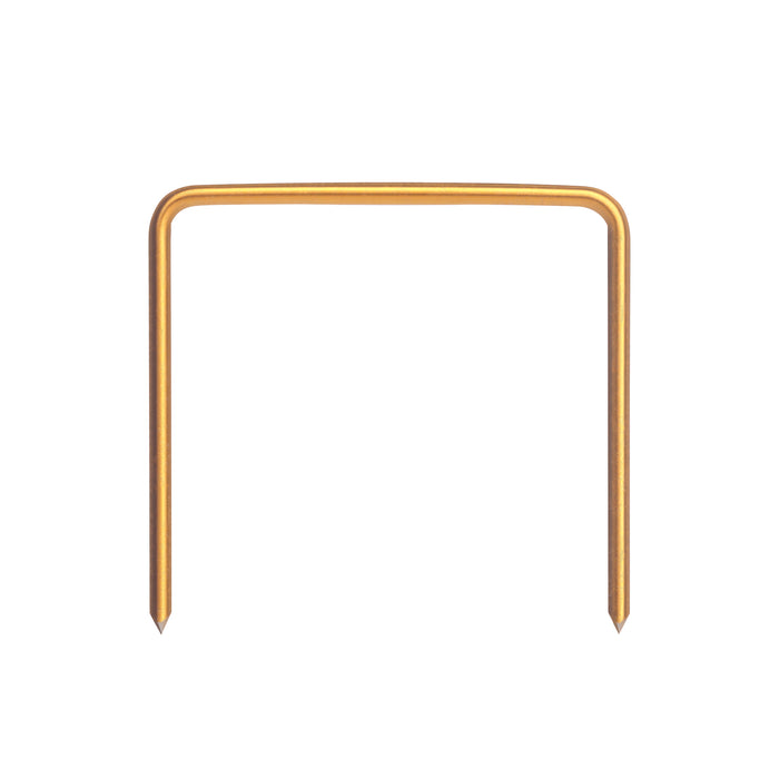 Meite USA single 16 gauge 1 inch crown staples in 1 inch length displayed individually on a white background