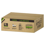 Meite USA 18 gauge 1/4 inch crown staples in 1-1/4 inch length case at 8 box per case displayed on a white background