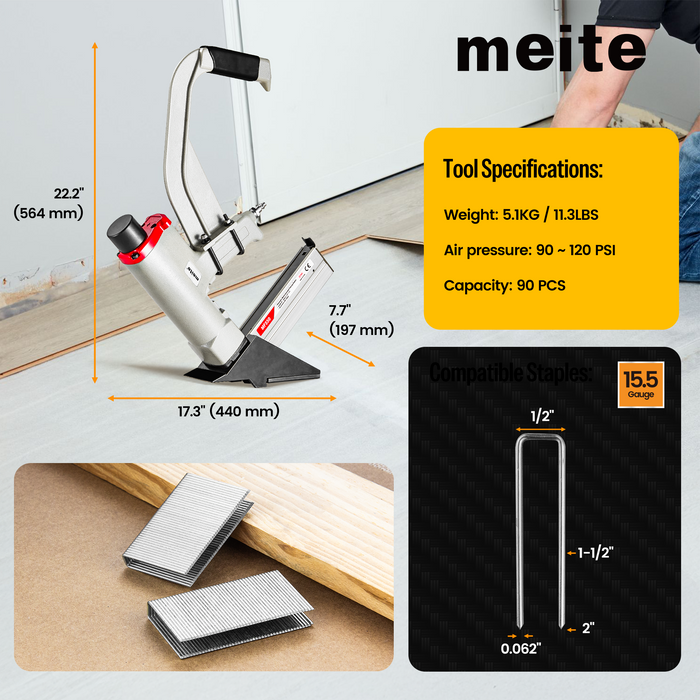 meite pneumatic flooring staple gun