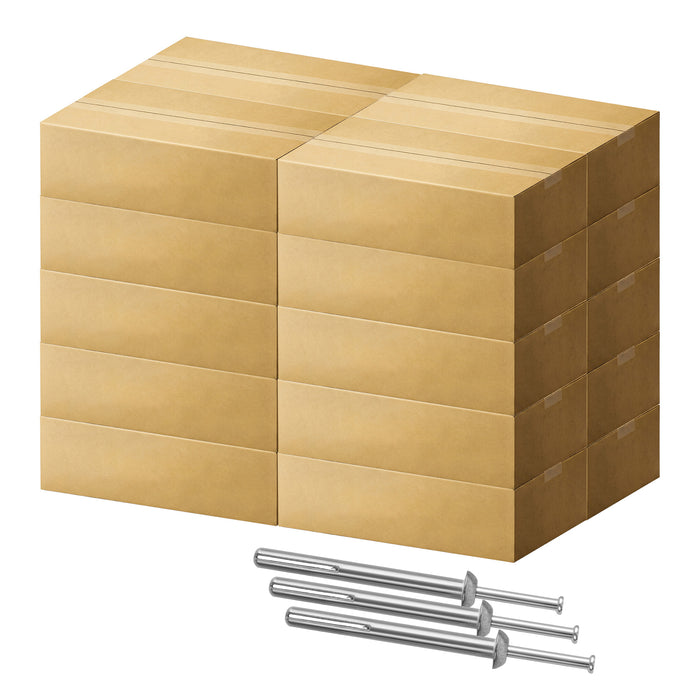 meite USA 1/4" Diameter Hammer Drive Anchors bulk packaging – 20 cases total, each carton contains 10 boxes, 100 pieces per box; front-facing packaging with three hammer Drive Anchors displayed clearly on the box design