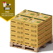 Meite USA 14 gauge 1 1/2 inch length concrete T nails, 20 cases at 20 boxes per case, 160000 pcs in total, displayed with one included 14 gauge concrete Nailer on a white background