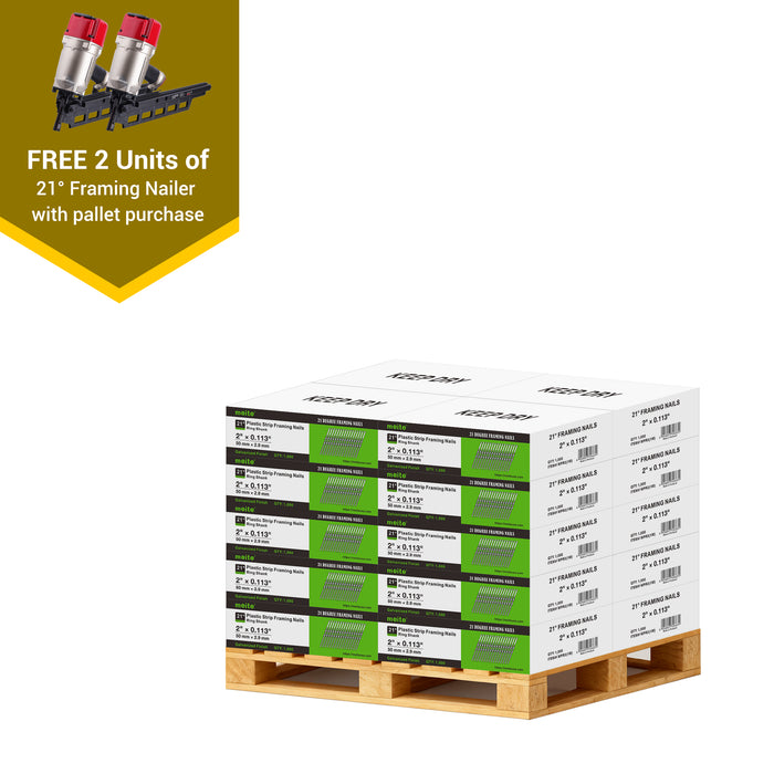 21 Degree Offset Round Head Framing Nails Pallet with Framing Nailer