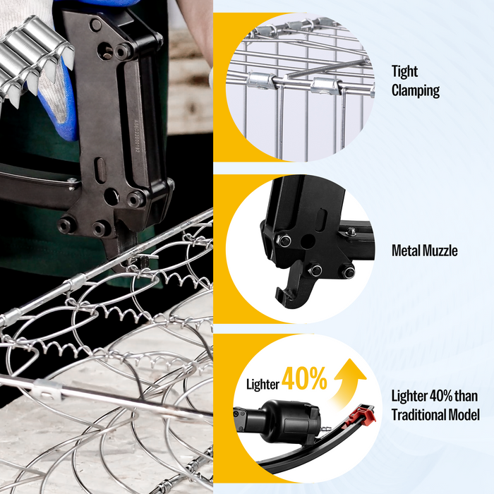metal muzzle of clinching tool, lightweight tool