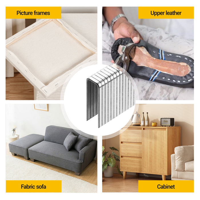 Application of meite USA 20GA 1/5'' crown upholstery staples such as picture frames, leather, sofa, cabinet, etc.