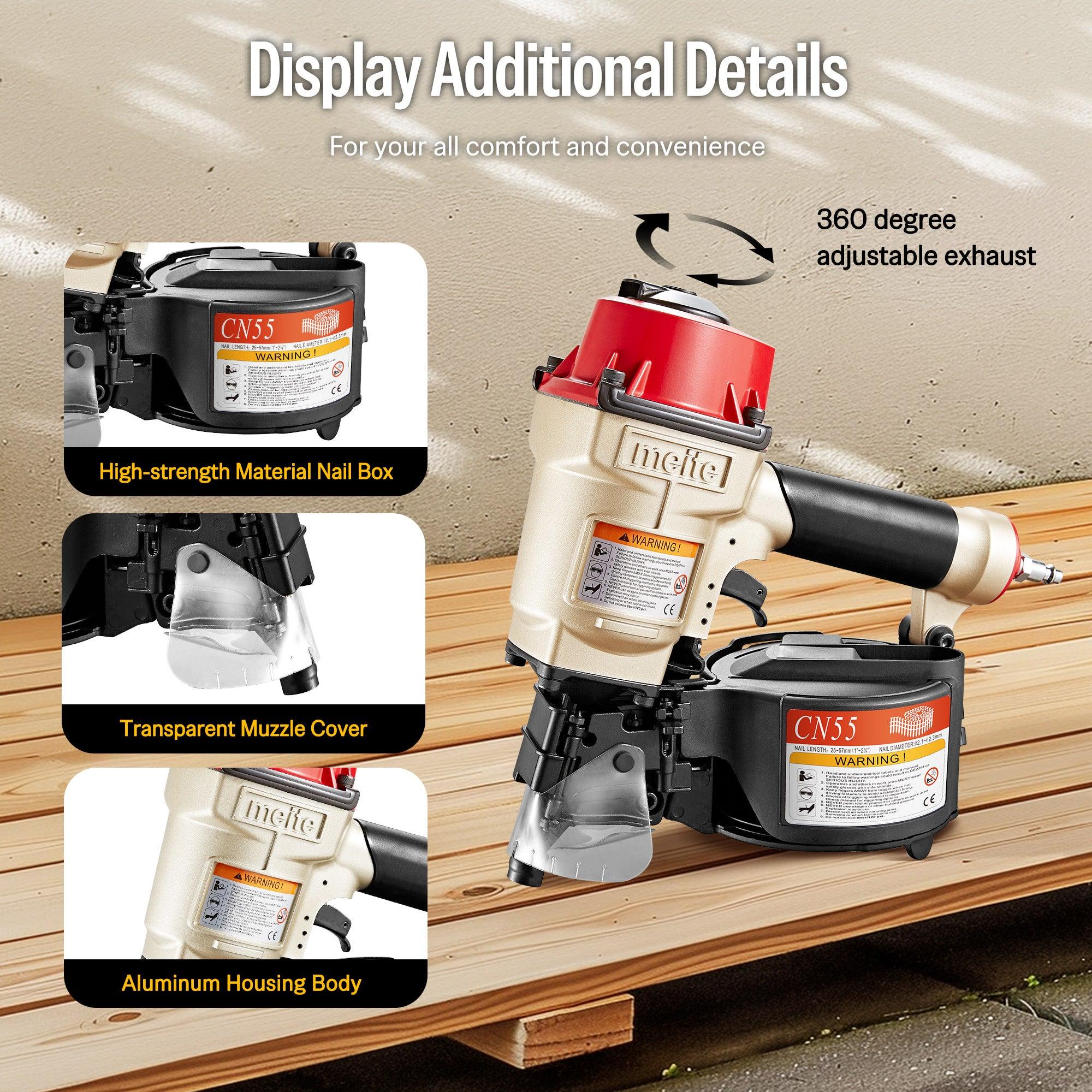Meite USA CN55 15 Degree Pneumatic Coil Pallets Nailer for