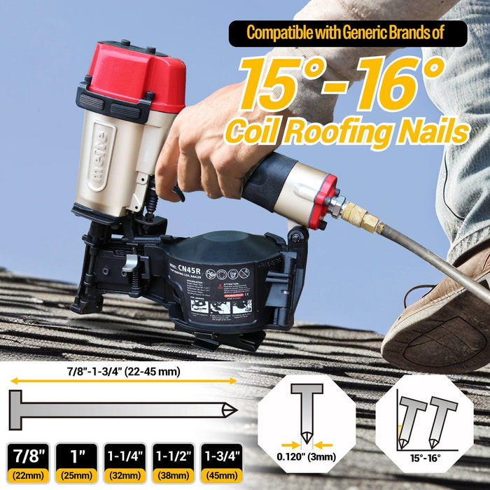 CN45R 1-3/4‘’ Pneumatic Coil Roofing Nailer