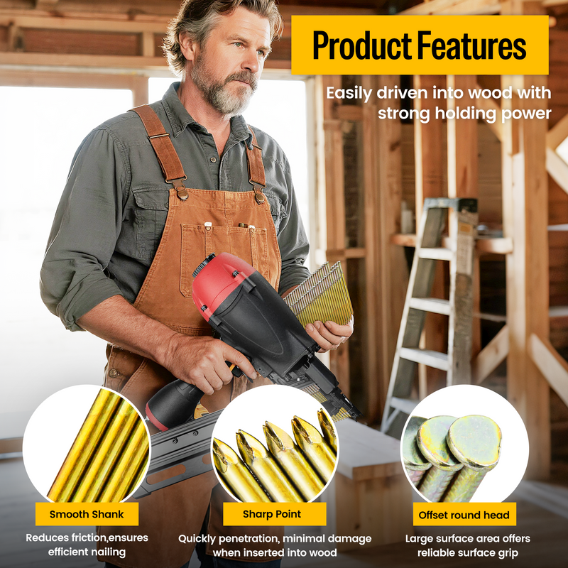 framing nails with sharp point