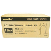 16 Gauge 3/8'' Round Crown 3/4'' Length U Shaped Staples - MEITE USA