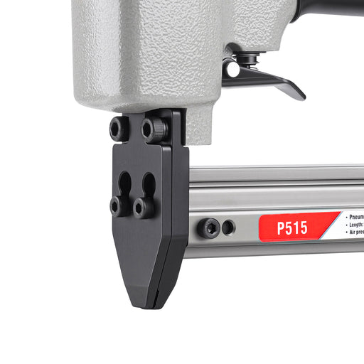 Close-up view of meite USA Pneumatic Point Driver metal muzzle for driving the flexible points.