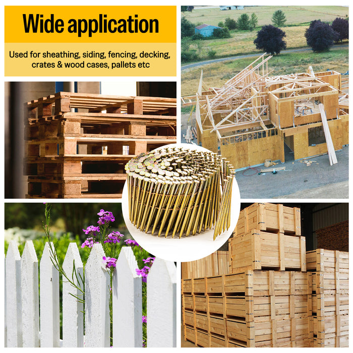 3-1/4'' x 0.131'' Coil Siding Nails - Galvanized Smooth Shank