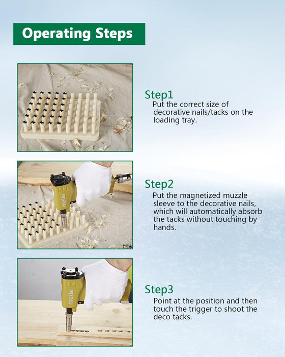 27/64" Head Diameter Deco Nailer #1820 - MEITE USA