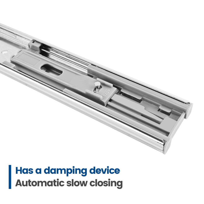 Soft Close Sidemount Drawer Slides 10-22 Inches Full Extension Ball Bearing - MEITE USA
