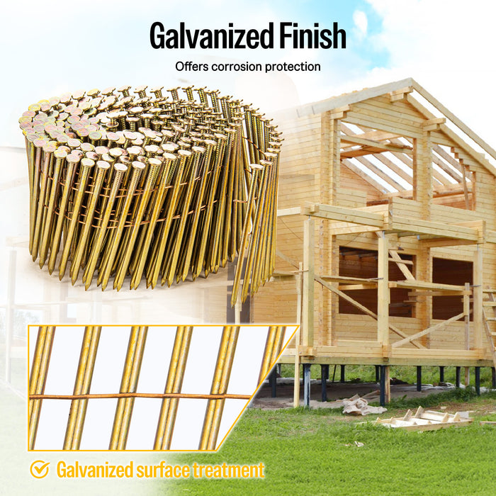 3” x 0.120” Coil Siding Nails - Galvanized Smooth Shank