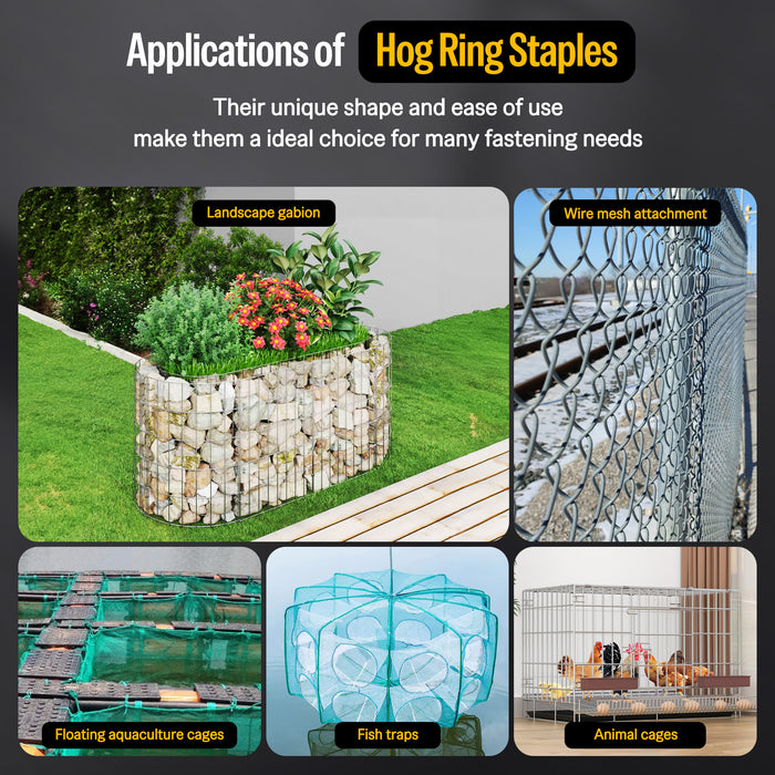 Chain link fence hog rings