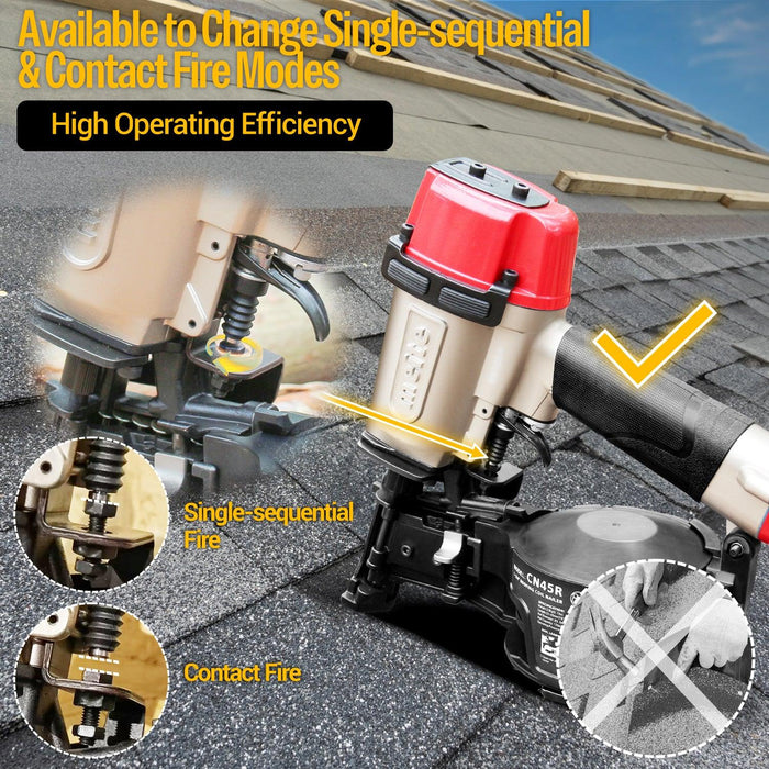 CN45R 1-3/4‘’ Pneumatic Coil Roofing Nailer