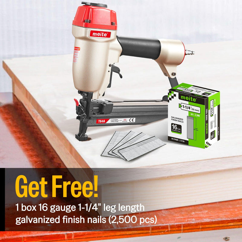 T64A 16Ga Pneumatic Finish Nailer 1-1/4" to 2-1/2" Length