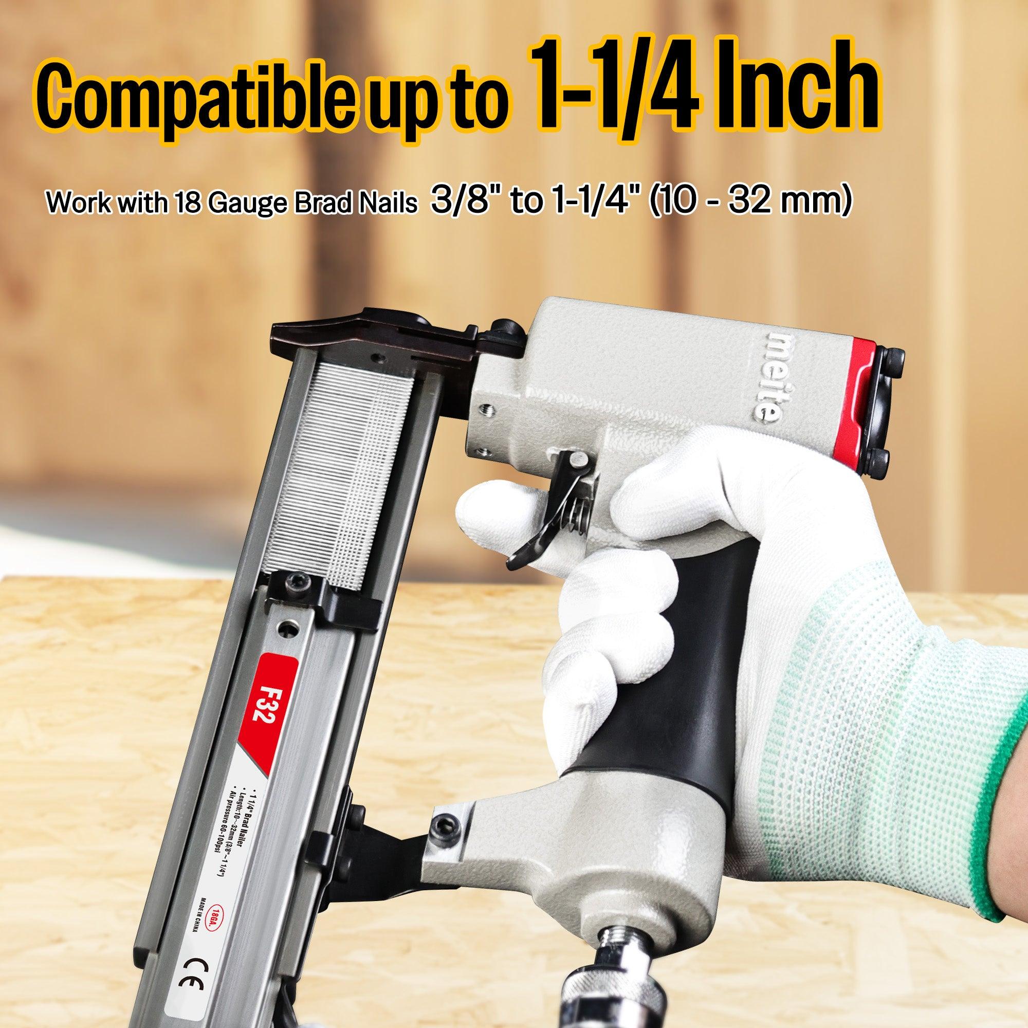 Meite USA F32 18Ga Pneumatic Brad Nailer - Compact & Adjustable