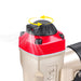 Detailed view of 360-degree exhaust outlet of meite USA MP635B 22Ga pneumatic pin nailer in white background
