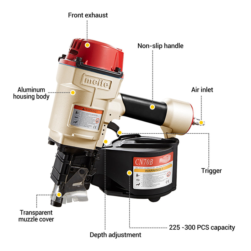 CN70B 2-3/4" Pneumatic Coil Pallet Nailer