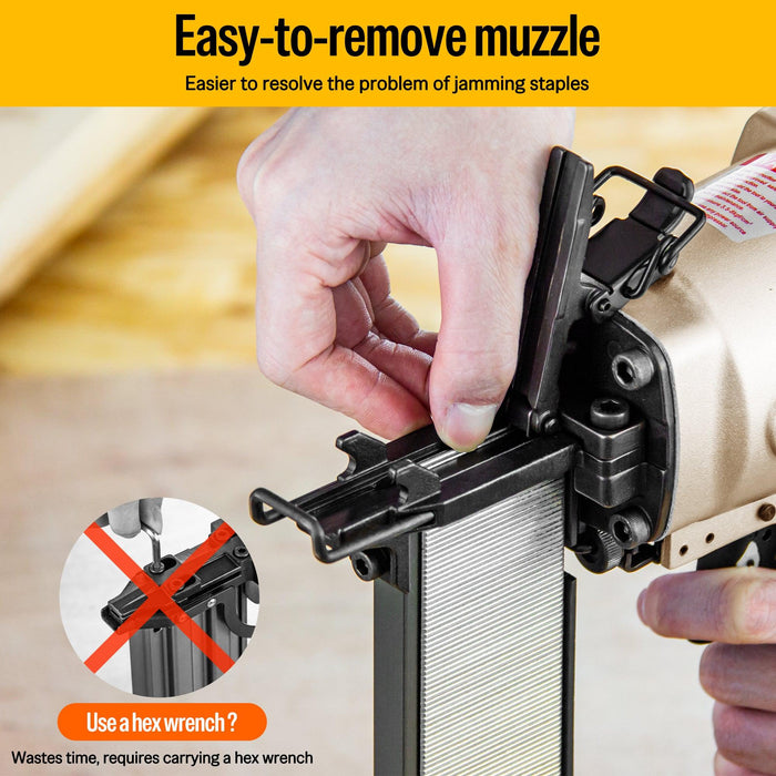 MT-N851-H 16Ga Pneumatic Upholstery Stapler 7/16" Crown - Single or Contact Firing