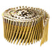 Meite USA 3 1/4 inch length smooth shank coil siding nails displayed in a single roll on a white background 