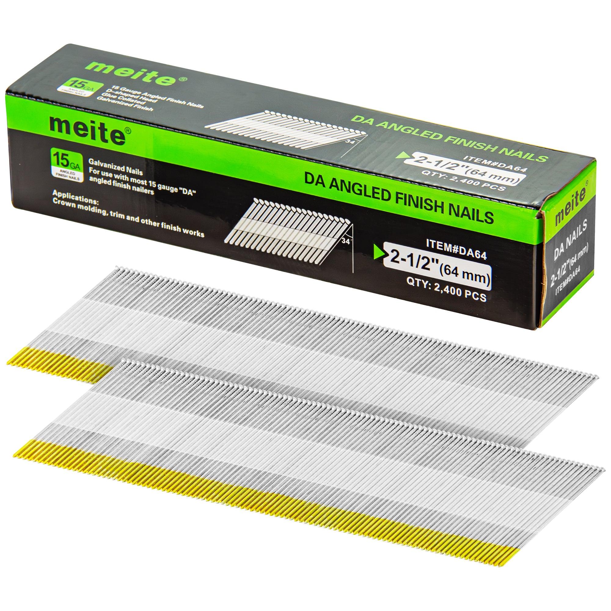 M nail！ Meite USA 15 Gauge 34° Angled Finish Nails | DA-style Finish Nails