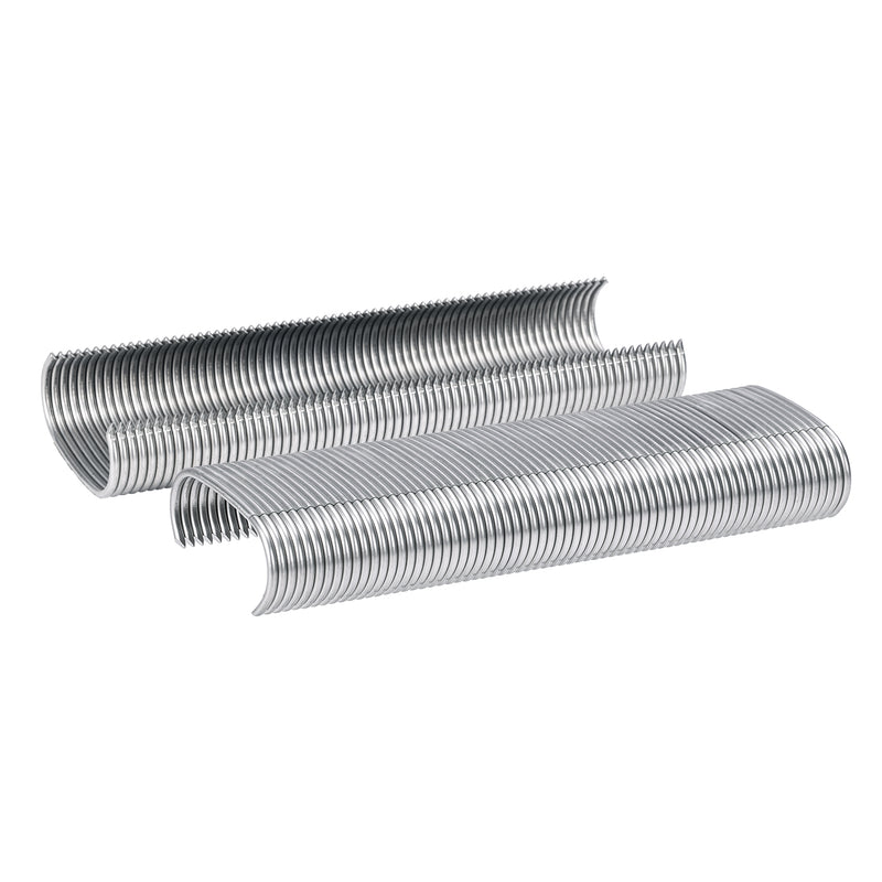 Two strips of Meite USA 14 gauge 1-1/2" crown hog rings displayed on a white background 