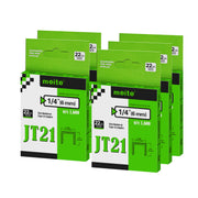 Meite USA JT21 staples, five packs of 22Ga galvanized staples in 1/4 inch length shown on a white background, 1600 staples per pack for a total of 8000 pieces