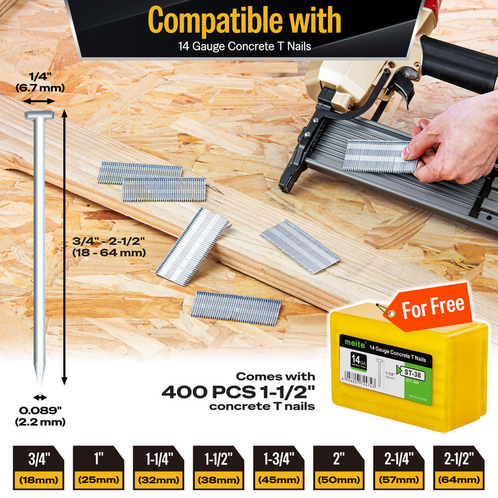 ST64L 14Ga Long Nose Pneumatic Concrete Nailer